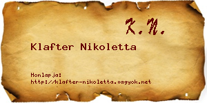 Klafter Nikoletta névjegykártya